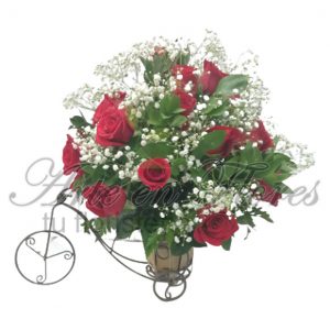 Arreglo 24 rosas con Gipso