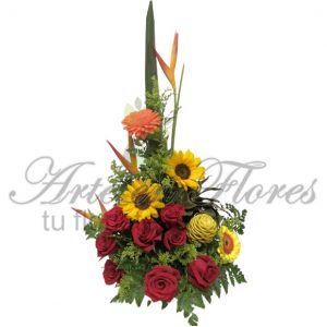 Ramo Rosas y Girasoles