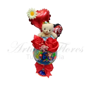 Copa con flor eterna