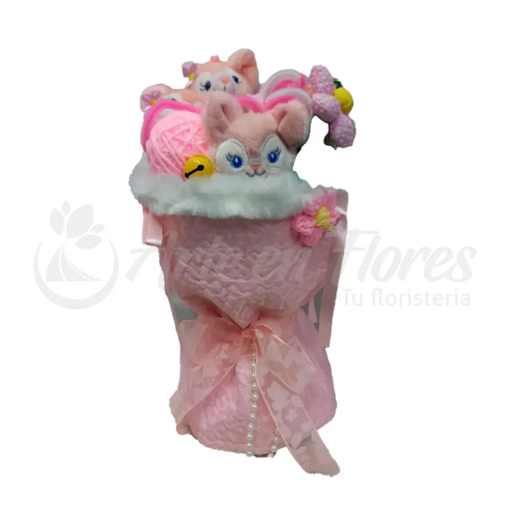Bouquet con Osito y Rosa Pink Dream